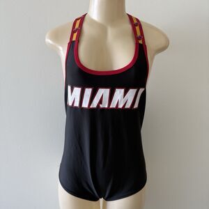 Miami Heat Bodysuit Swimsuit One-Piece NBA Basketball Fan Gear Womens 1X